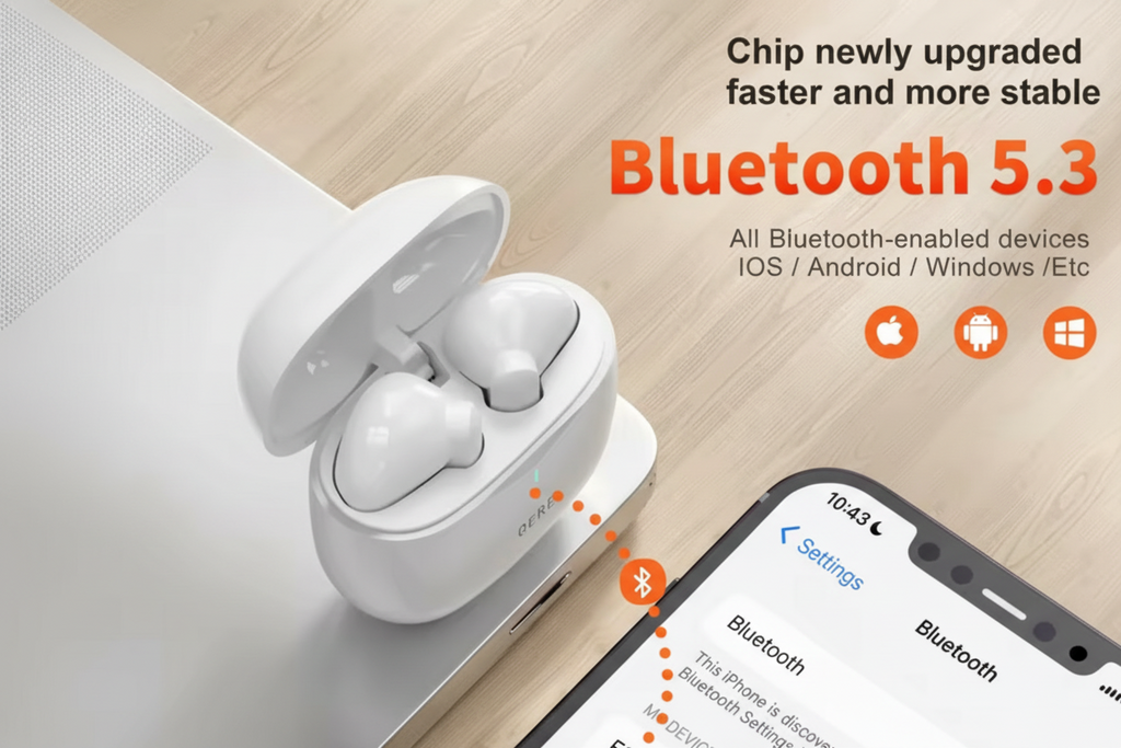 Wireless Earphones QERE E28 NEW TWS Bluetooth 5.3 HD Microphone HIFI Headphone 13mm Driver Low Latency gaming waterproof Earbud