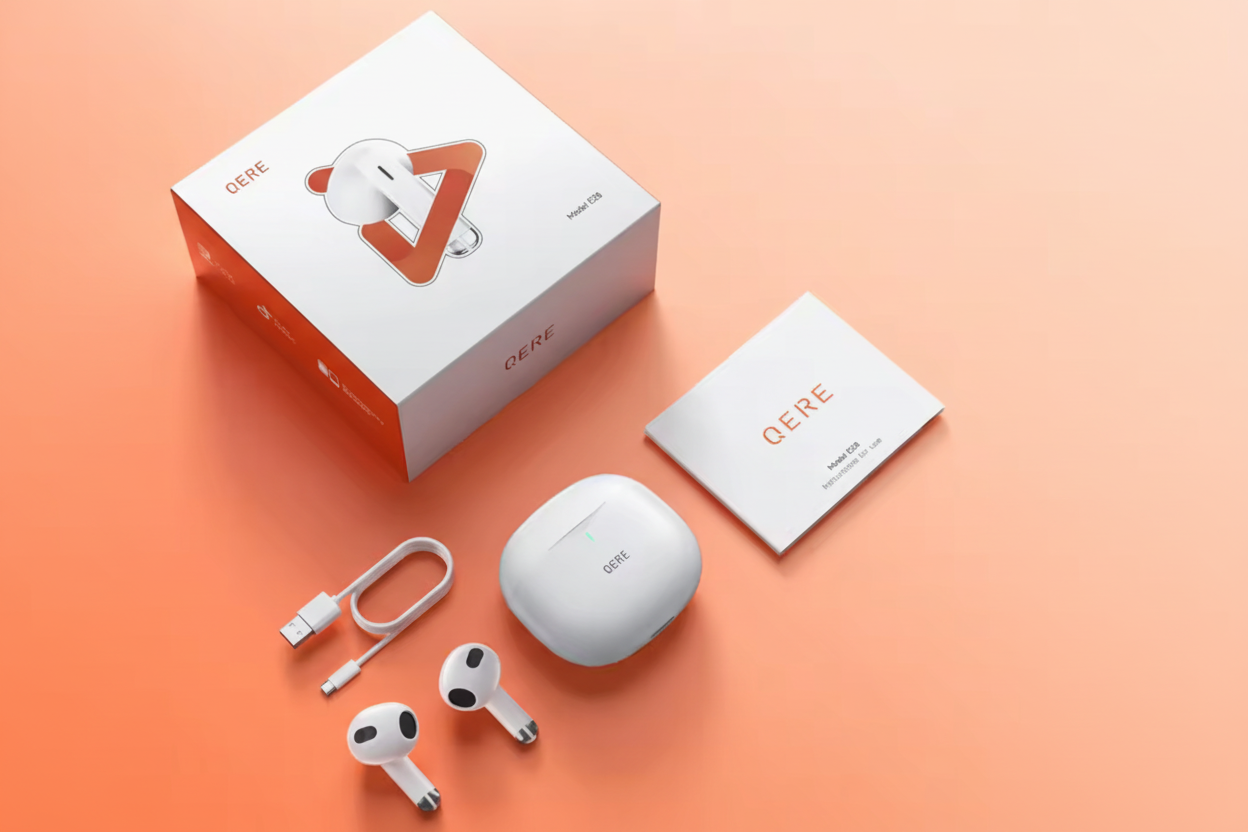 Wireless Earphones QERE E28 NEW TWS Bluetooth 5.3 HD Microphone HIFI Headphone 13mm Driver Low Latency gaming waterproof Earbud