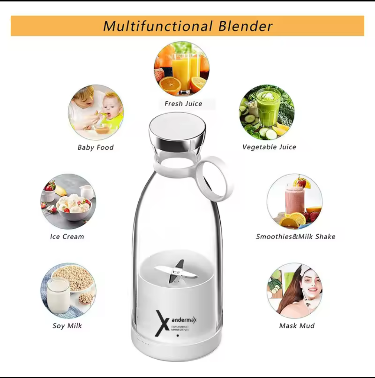 Portable Electric Juicer Blender Usb Mini Fruit Mixers Juicers Fruit Extractors Food Milkshake Multifunction Juice Maker Machine
