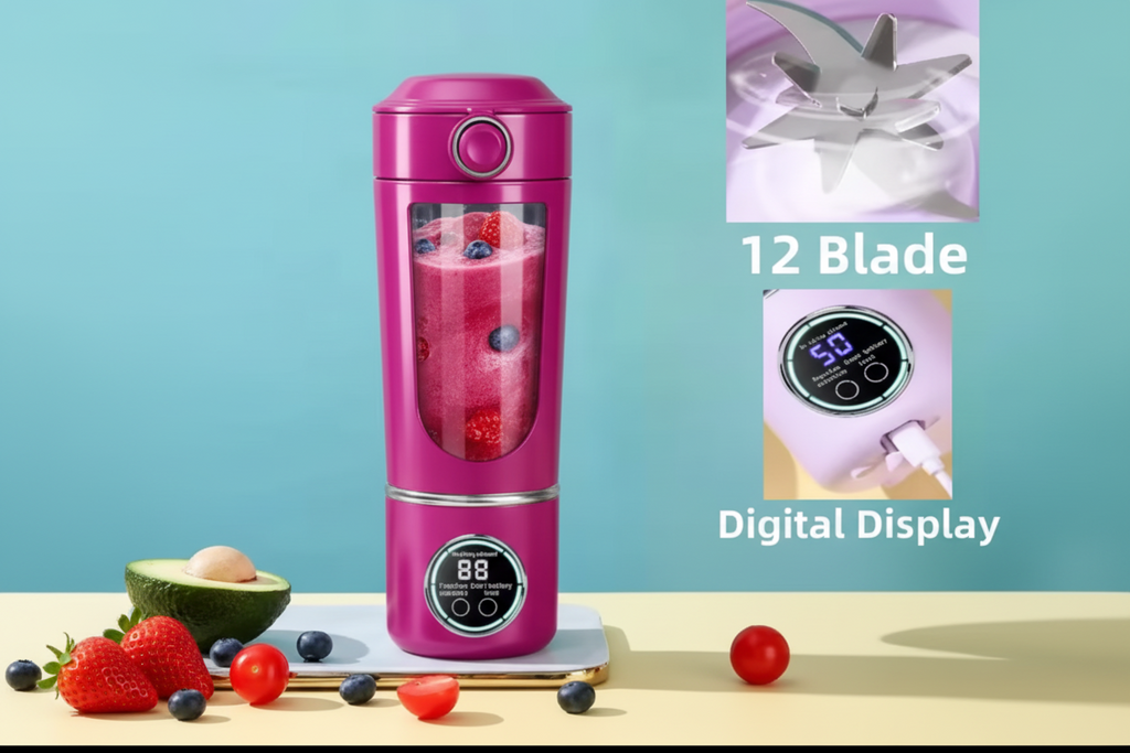 New Portable Juice Maker Blender for Shakes Smoothies 700ML Multiple Colors 12-Blades Fast Mixing 2 In 1 Blender Bottle Juicer