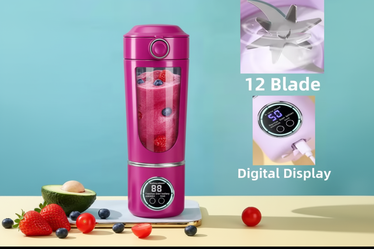 New Portable Juice Maker Blender for Shakes Smoothies 700ML Multiple Colors 12-Blades Fast Mixing 2 In 1 Blender Bottle Juicer