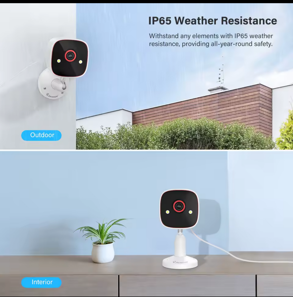 Jennov Outdoor/Indoor Security Cameras 5Ghz/2.4Ghz, 2K HD Wireless WiFi/Pet Dog Cat Baby Monitor Camera for Home Security IP66